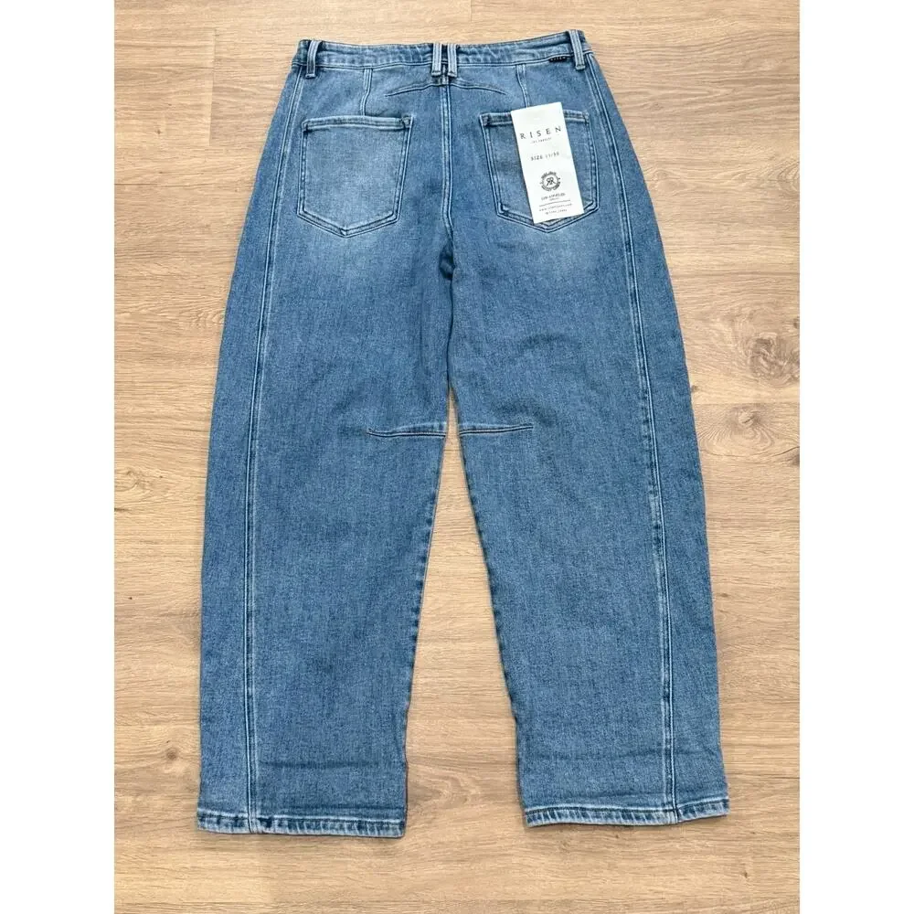 Risen Jeans - High-Rise Boyfriend Cuffed Barrel Jeans Womens Size 11/30 RDP5901 - Picture 11 of 11